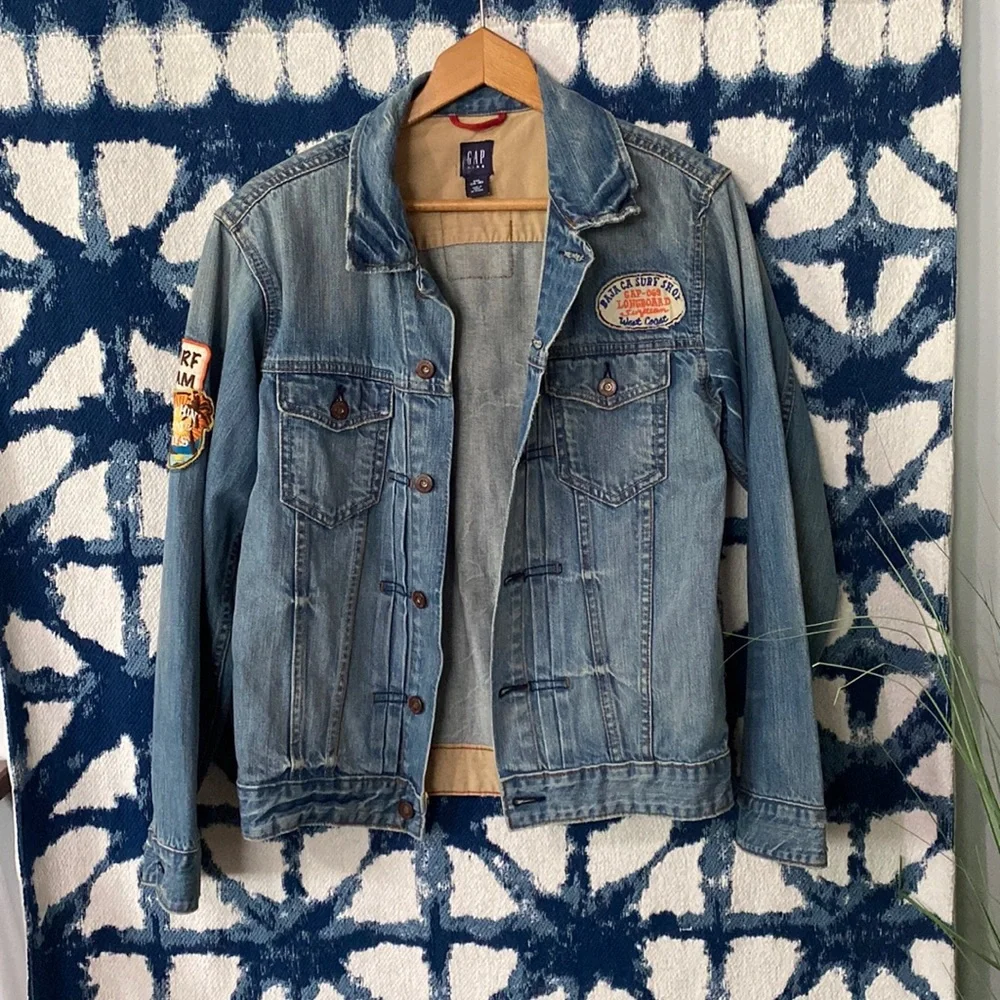 Gap denim surf patchwork jacket - Picture 2 of 16